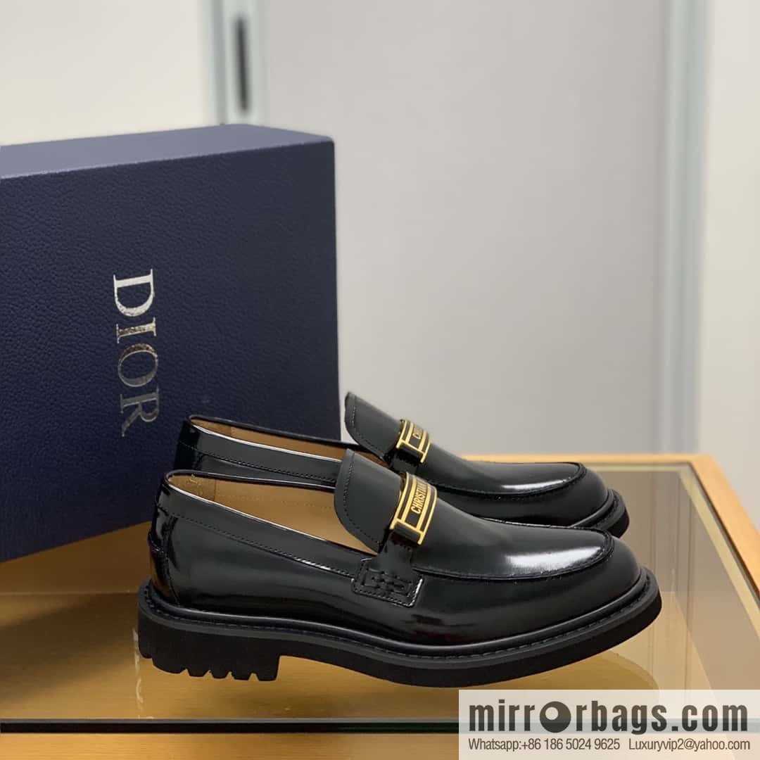 DIOR brand letter buckle, men's loafers