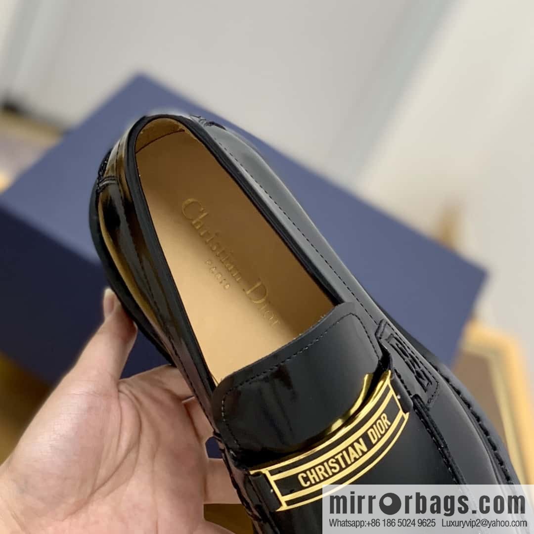 DIOR brand letter buckle, men's loafers