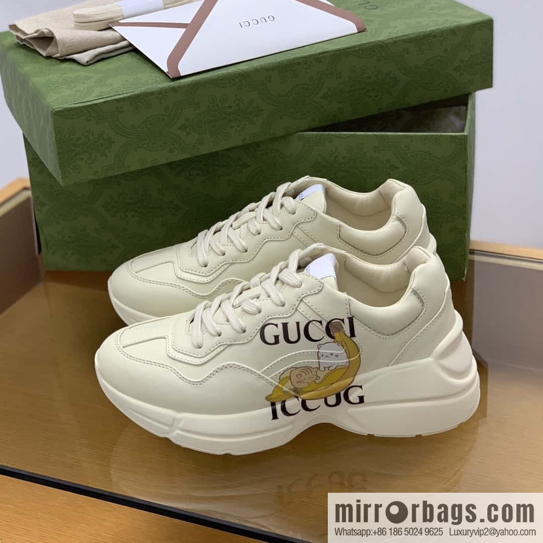 GUCCI household name animation image, banana meow sticker Unisex Vintage sneakers