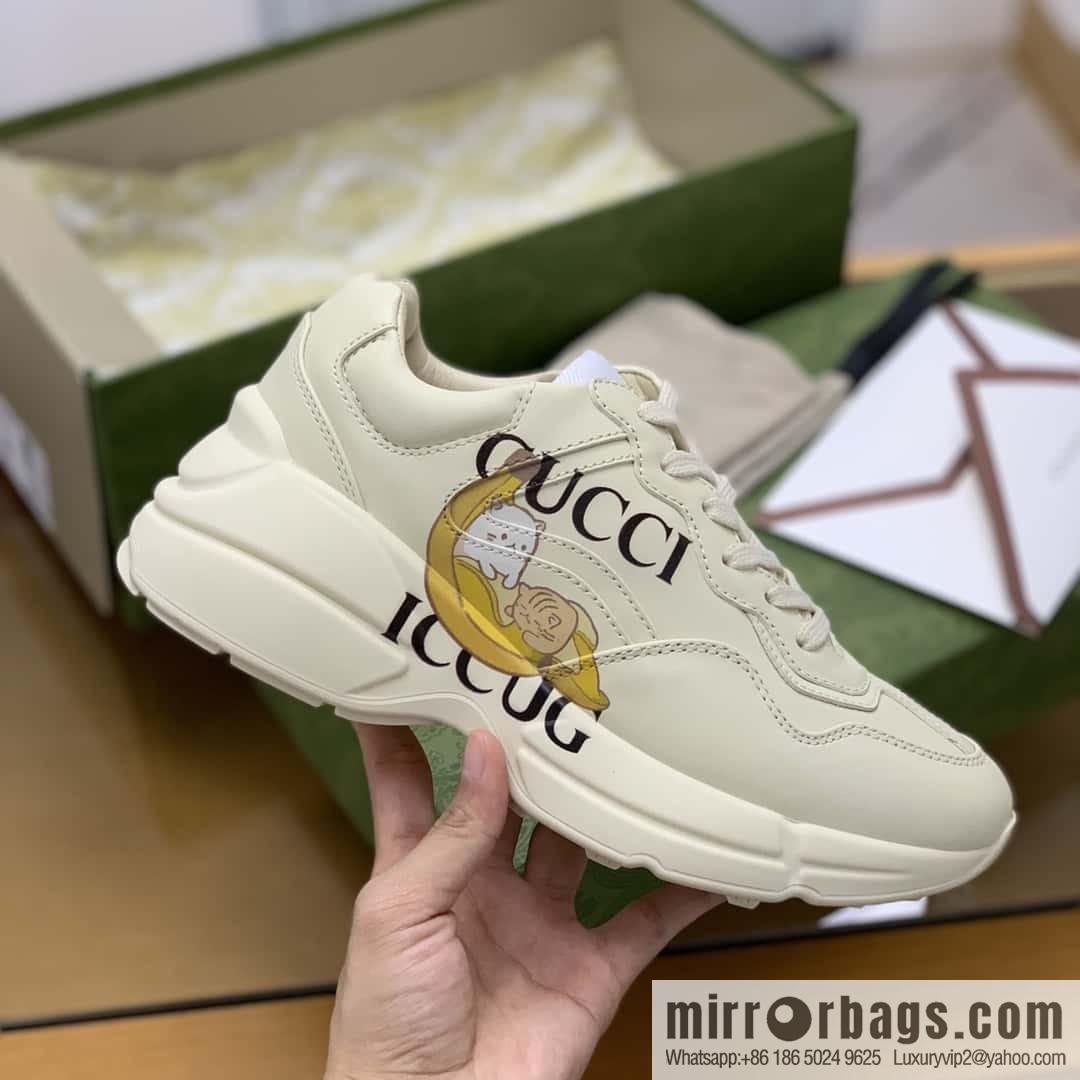 GUCCI household name animation image, banana meow sticker Unisex Vintage sneakers