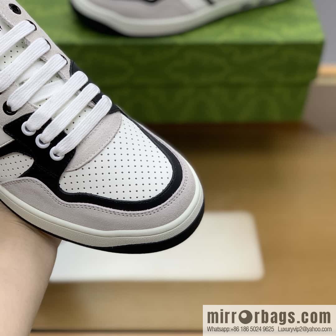 GUCCI classic double G color matching leather men's casual shoes