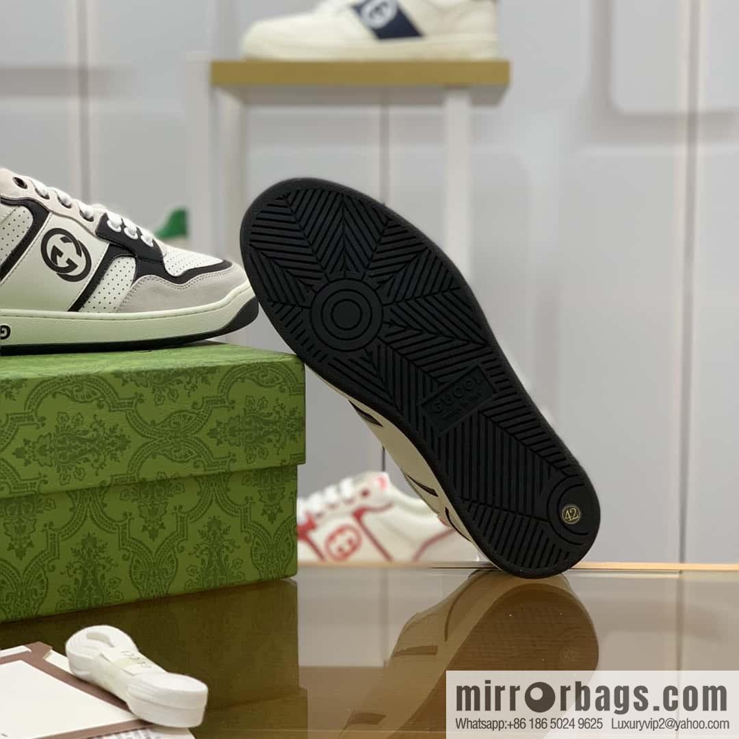 GUCCI classic double G color matching leather men's casual shoes