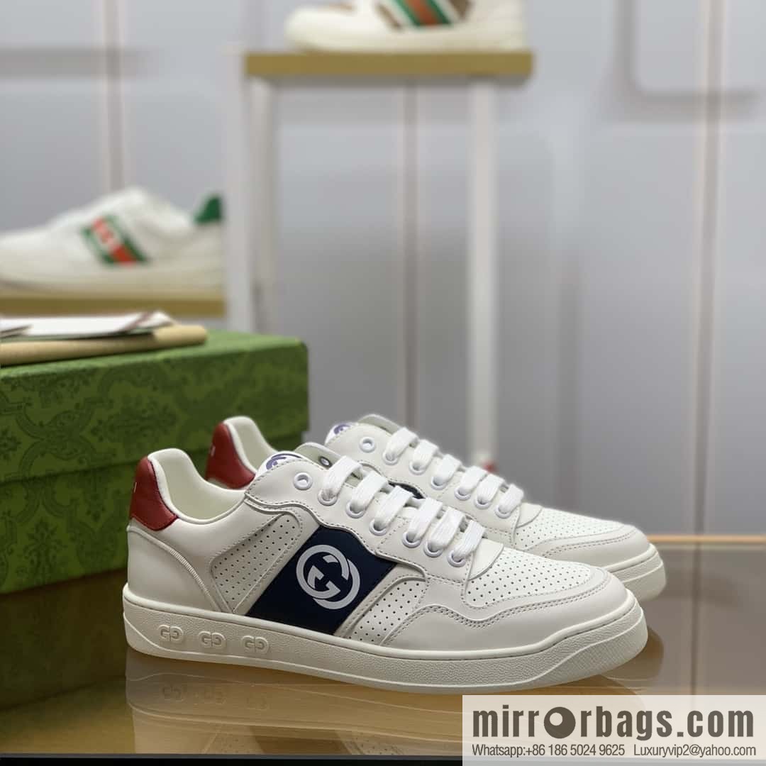 GUCCI classic double G color matching leather men's casual shoes