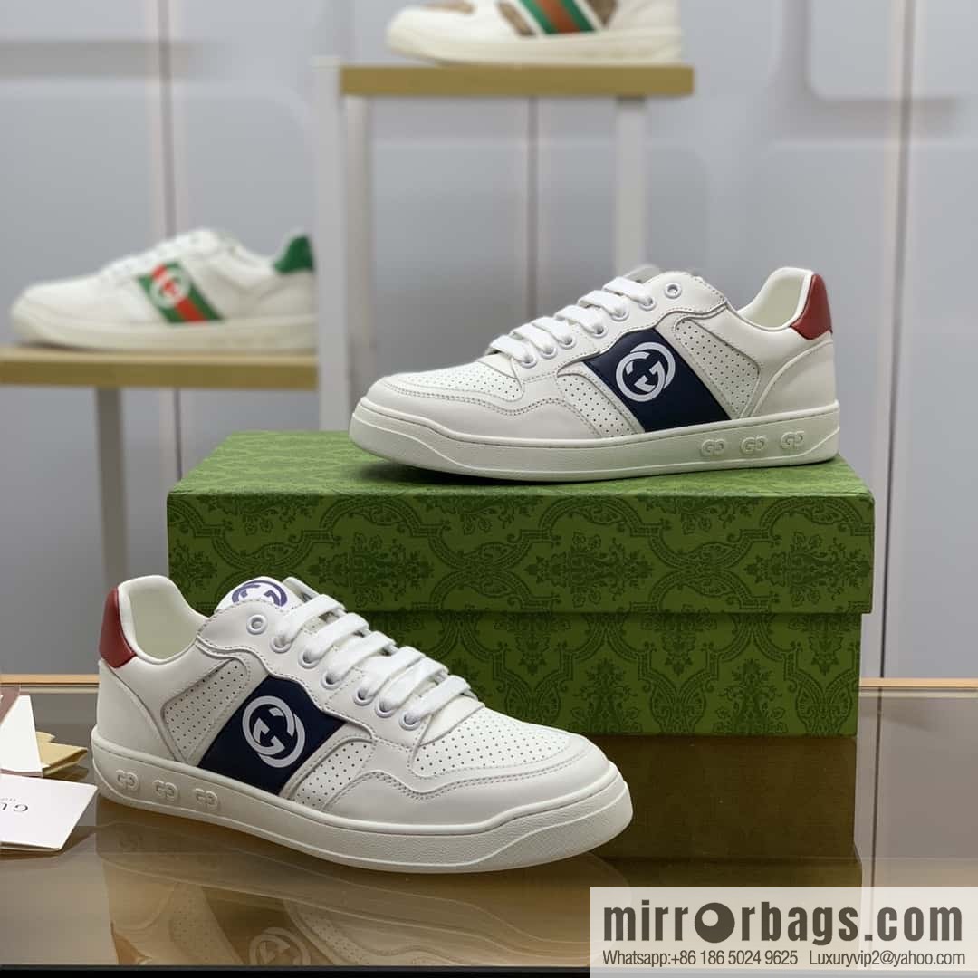 GUCCI classic double G color matching leather men's casual shoes
