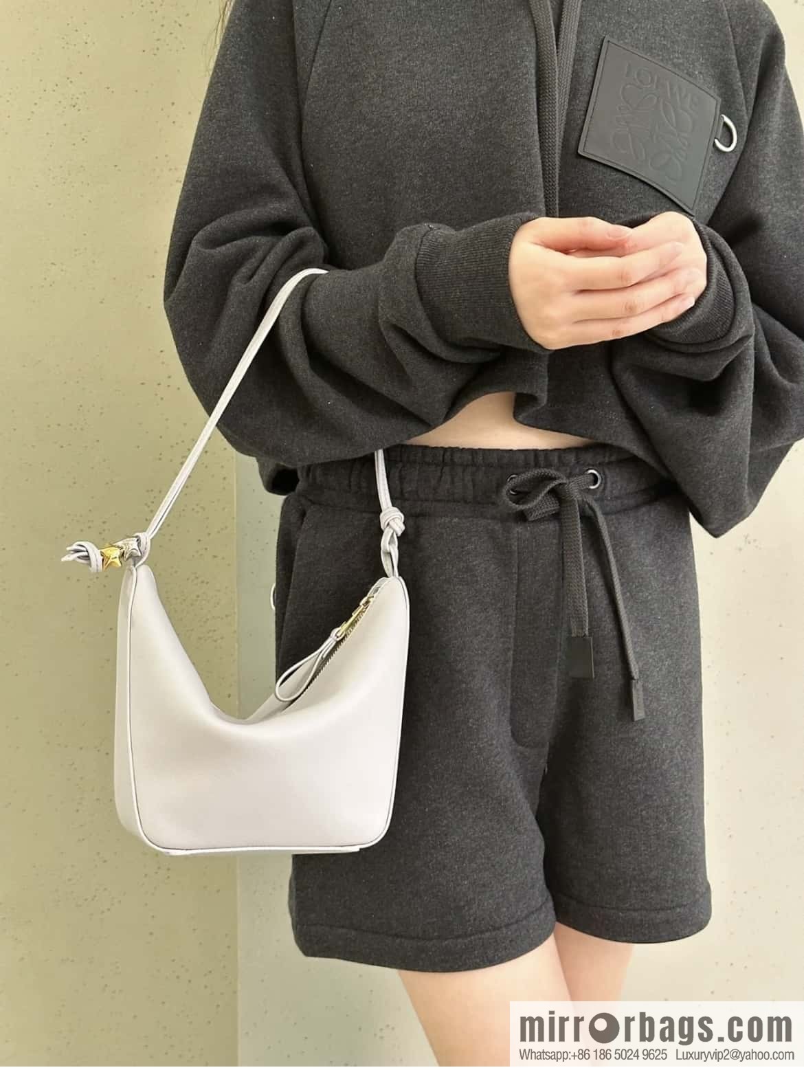 LOEWE new hammock armpit bag 0687 stone gray
