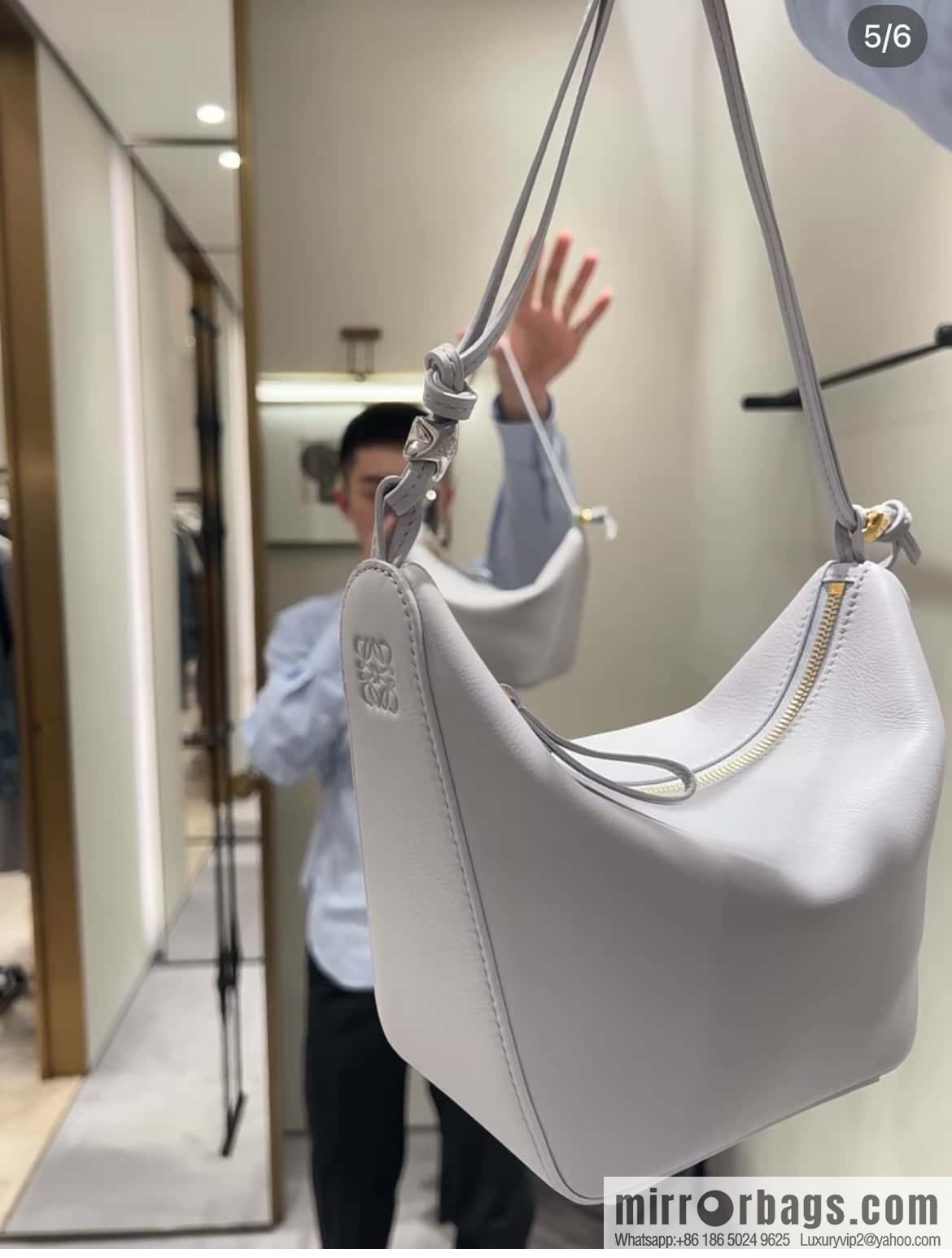 LOEWE new hammock armpit bag 0687 stone gray