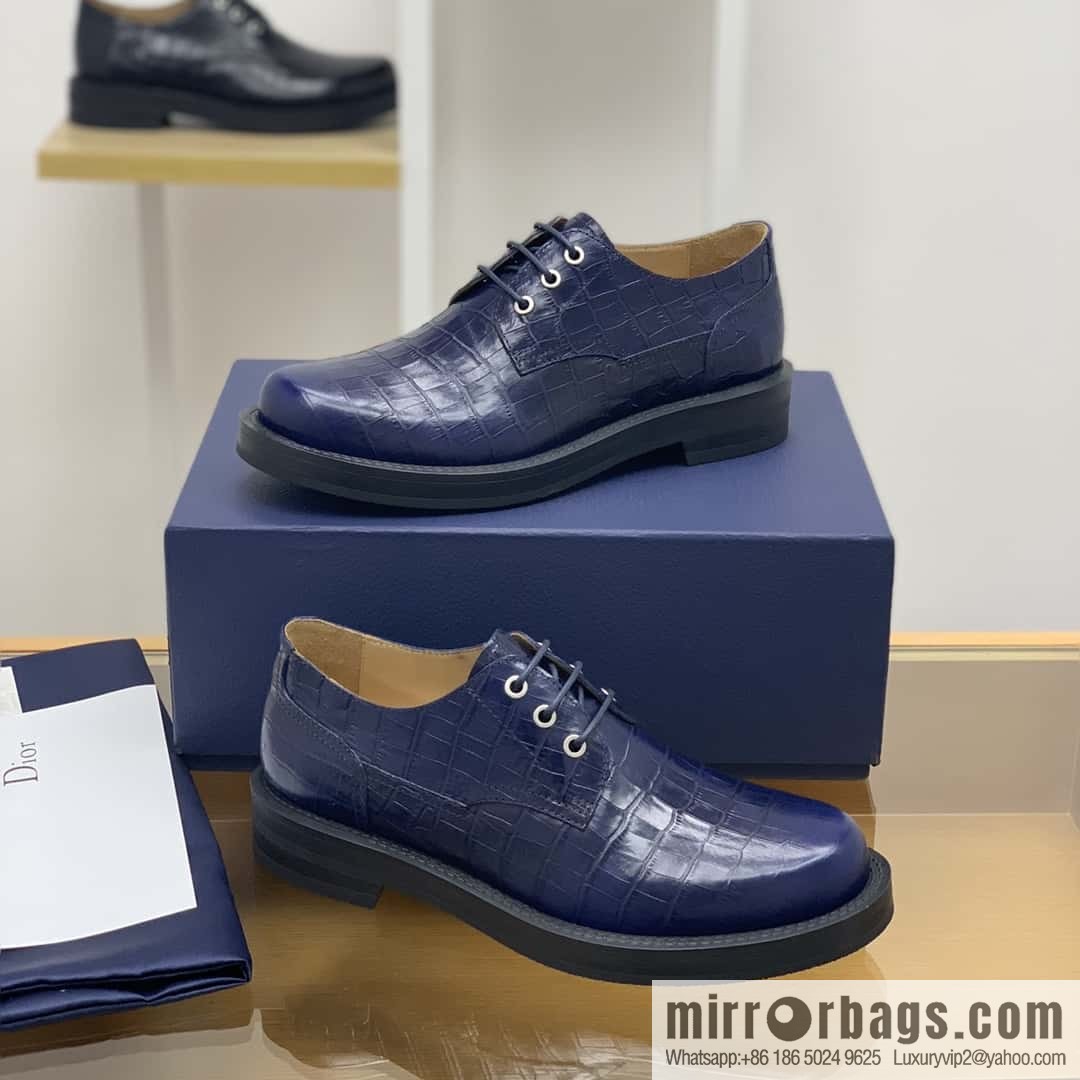 DIOR crocodile embossed, men's derby shoes