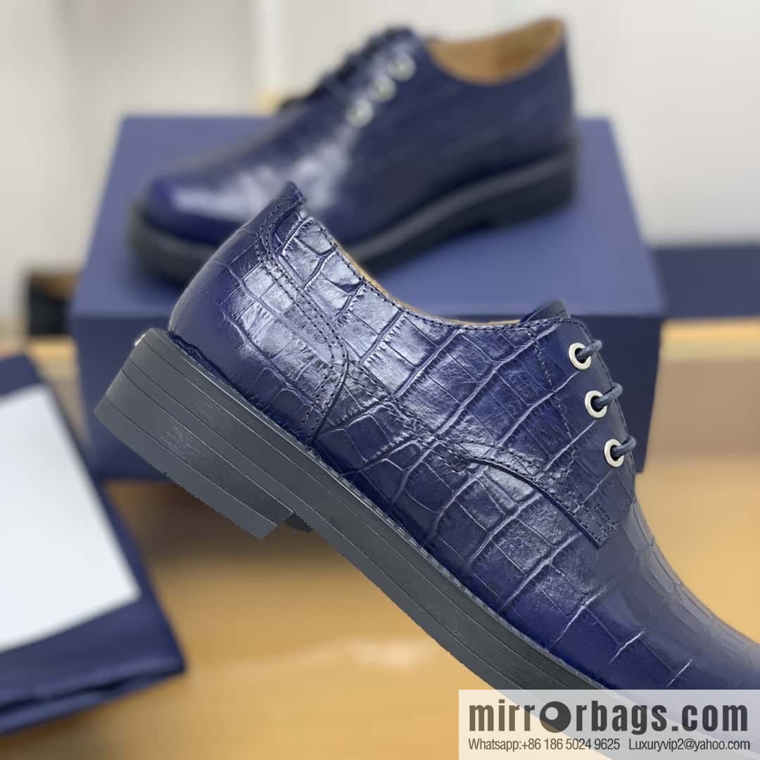 DIOR crocodile embossed, men's derby shoes