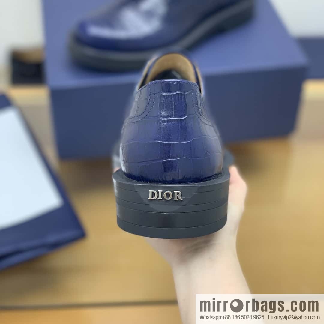 DIOR crocodile embossed, men's derby shoes