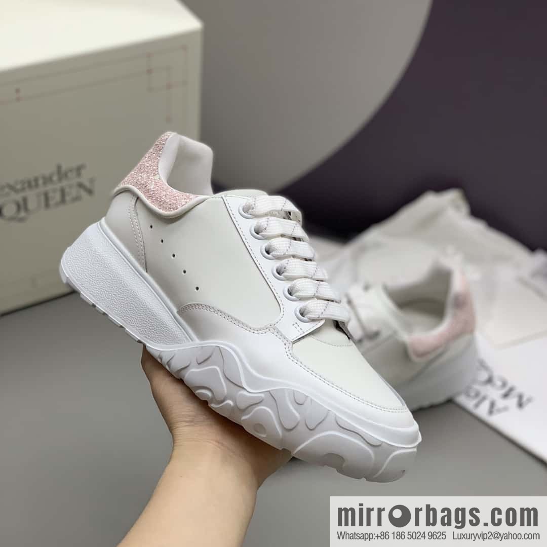 Alexander McQueen Alexander McQueen heels pink beads patchwork women's sneakers