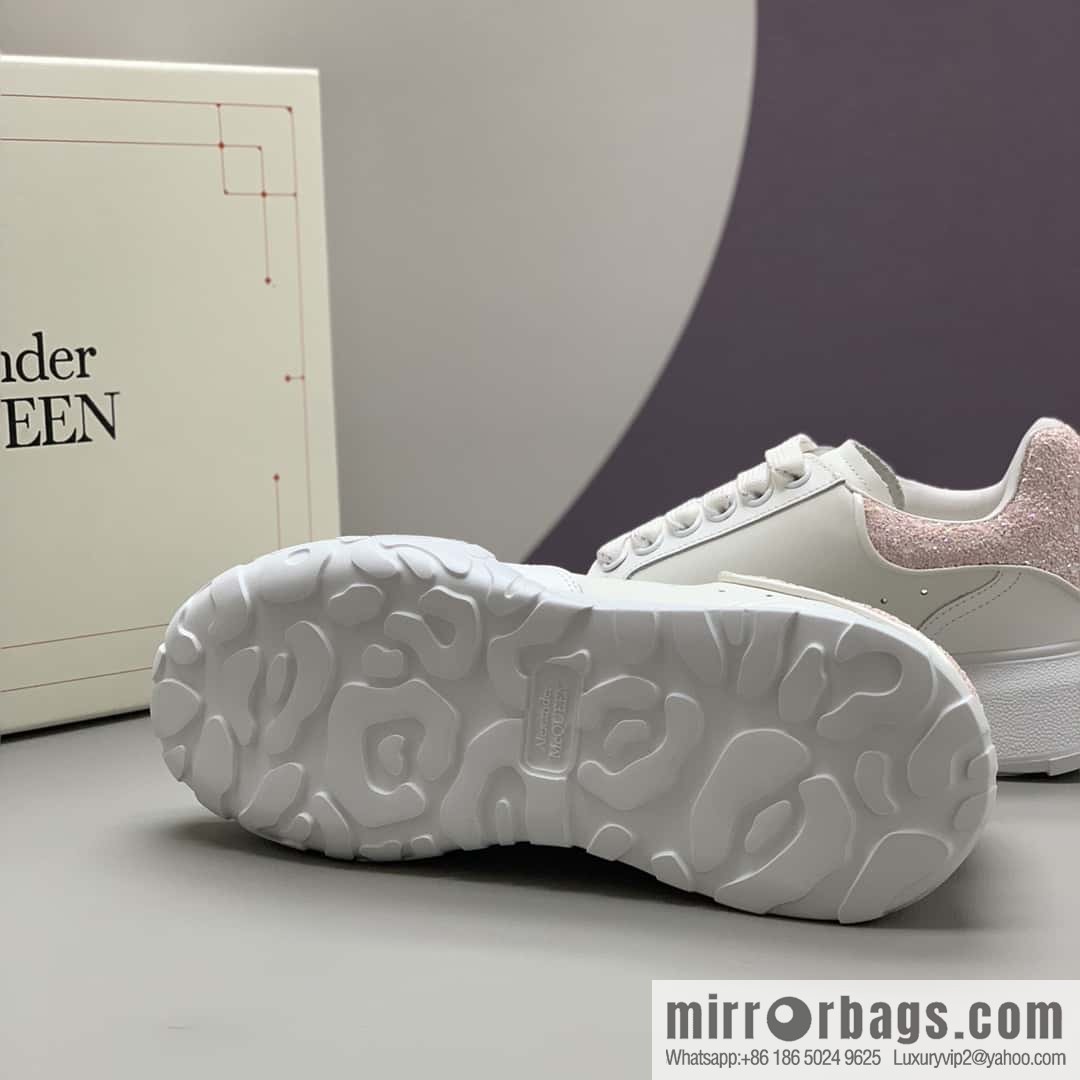 Alexander McQueen Alexander McQueen heels pink beads patchwork women's sneakers
