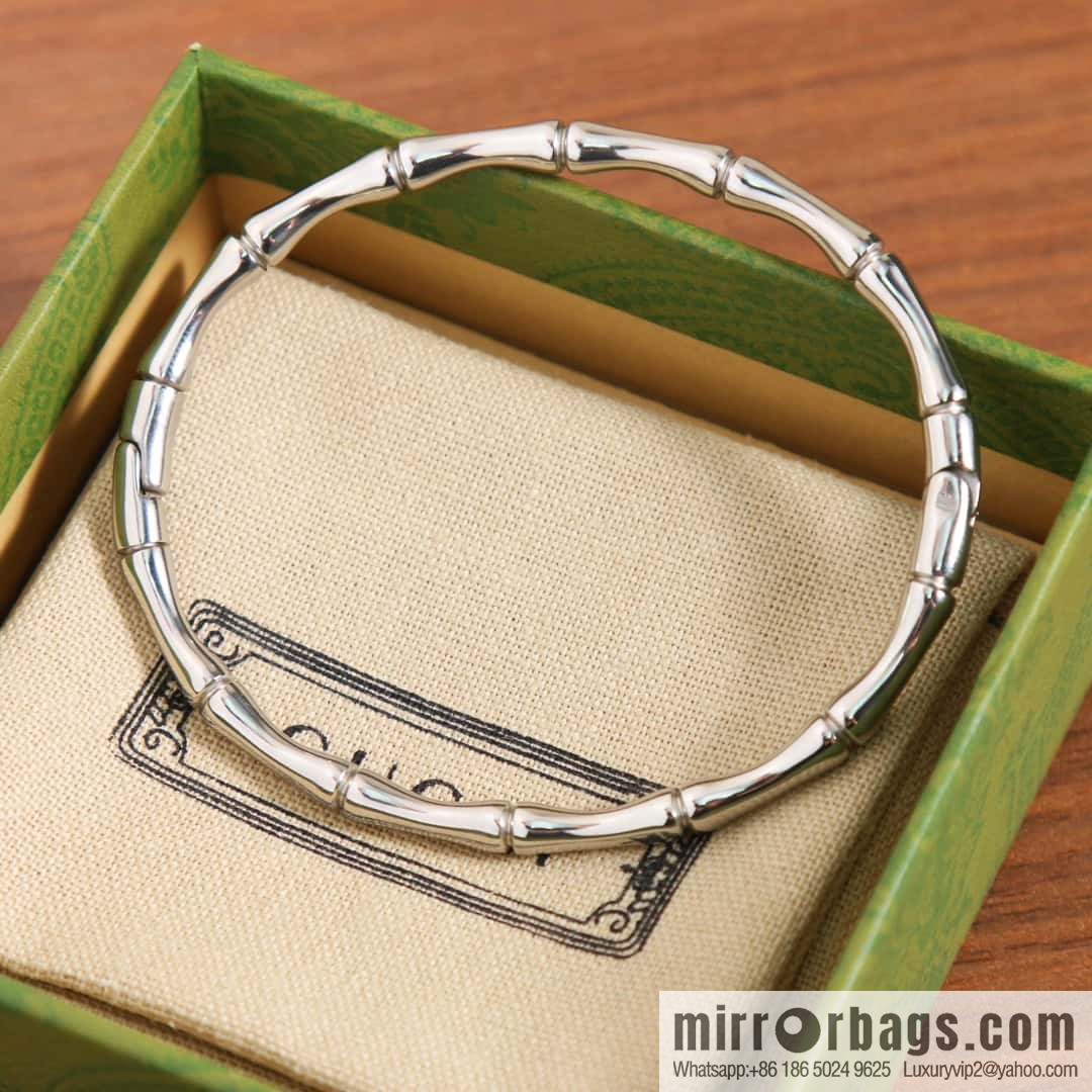 New Gucci Gucci silver glossy bamboo bracelet bracelet