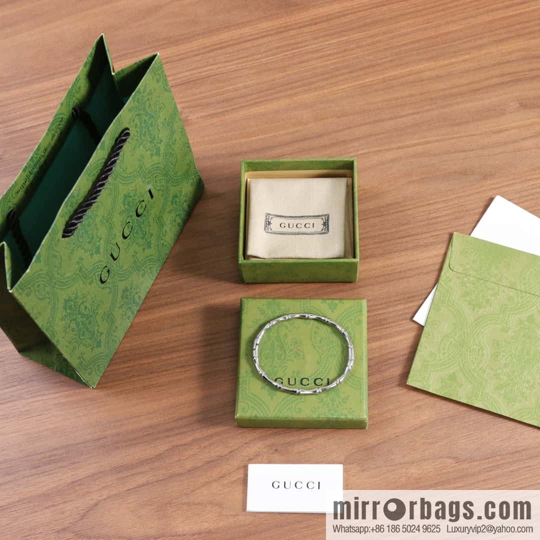 New Gucci Gucci silver glossy bamboo bracelet bracelet