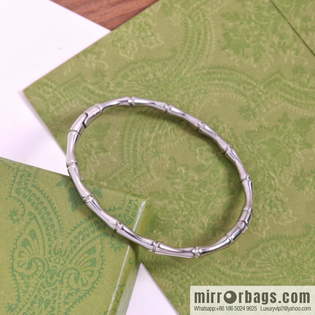 New Gucci Gucci silver glossy bamboo bracelet bracelet
