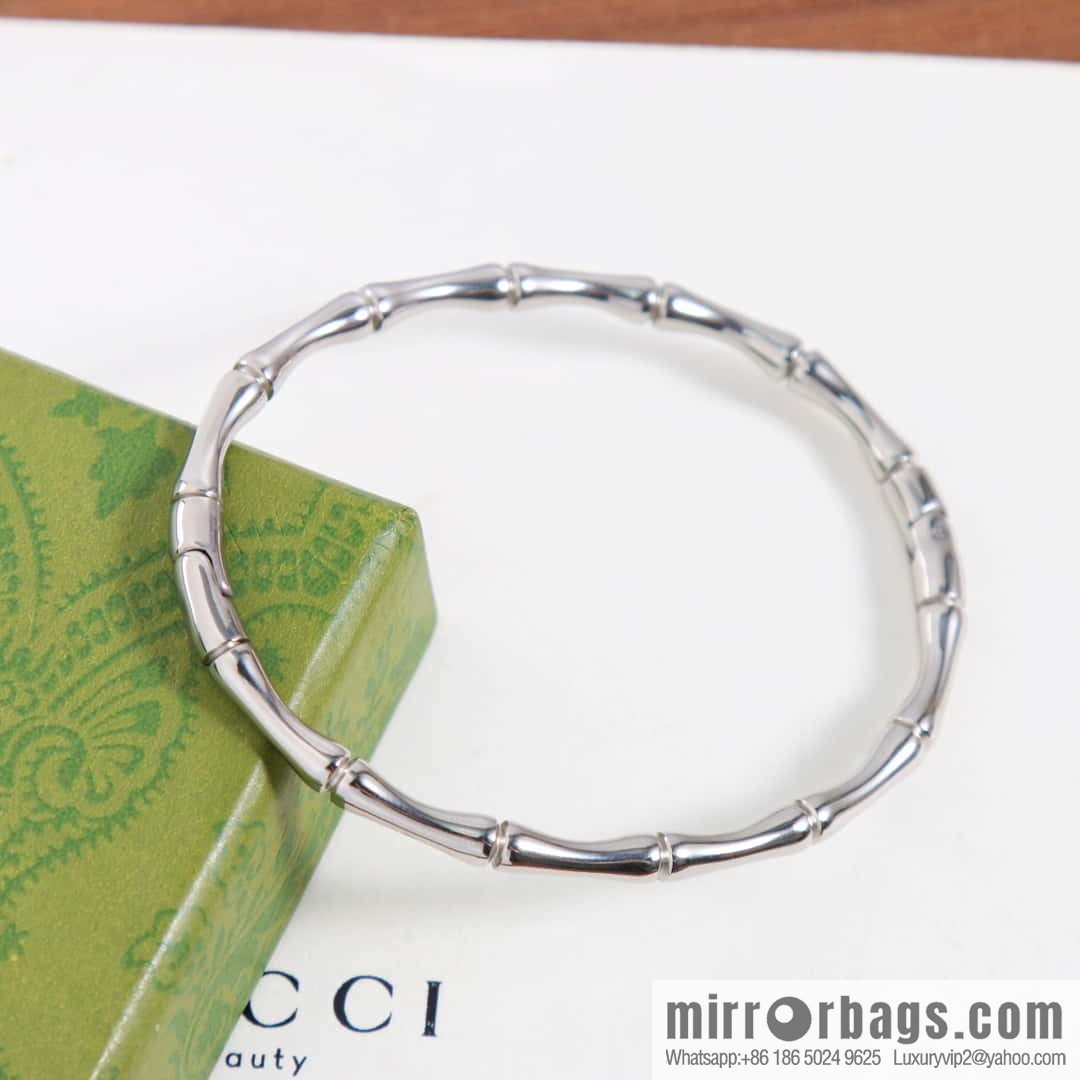 New Gucci Gucci silver glossy bamboo bracelet bracelet