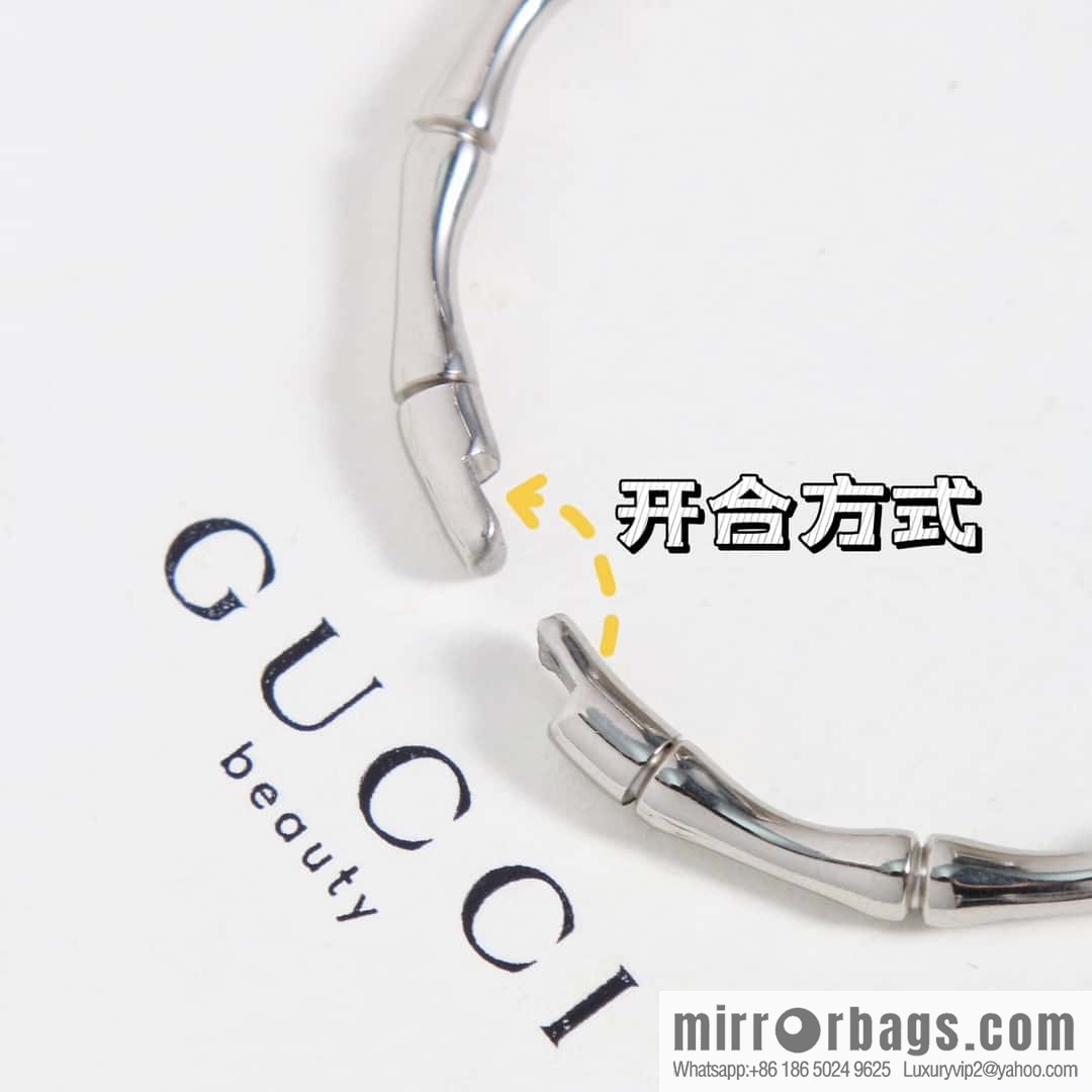 New Gucci Gucci silver glossy bamboo bracelet bracelet