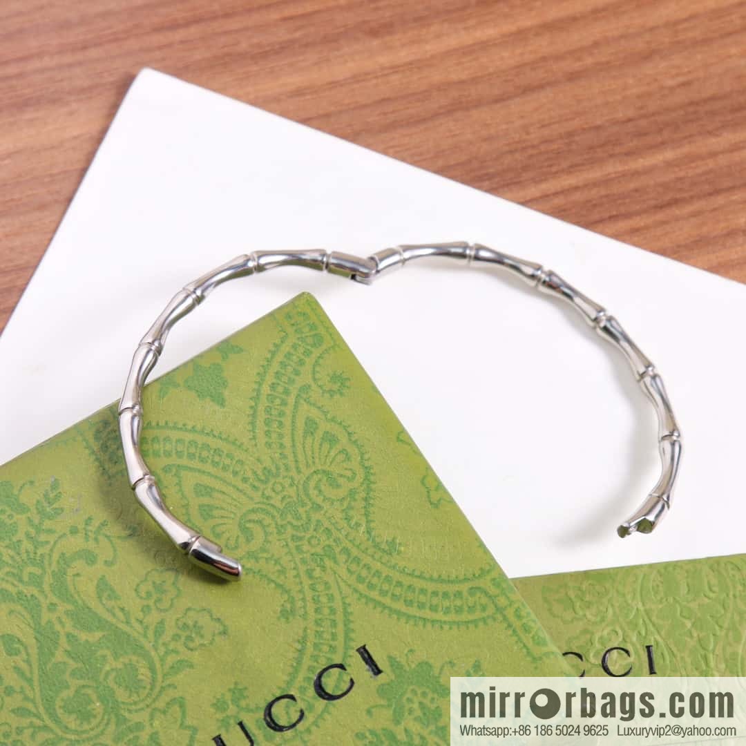 New Gucci Gucci silver glossy bamboo bracelet bracelet