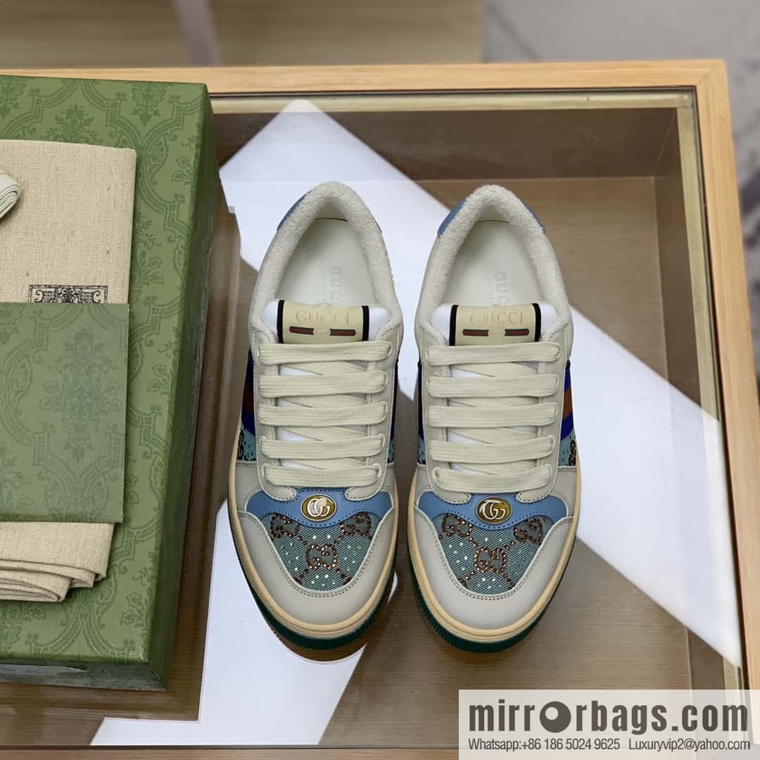 GUCCI red and blue webbing, women's dirty shoes