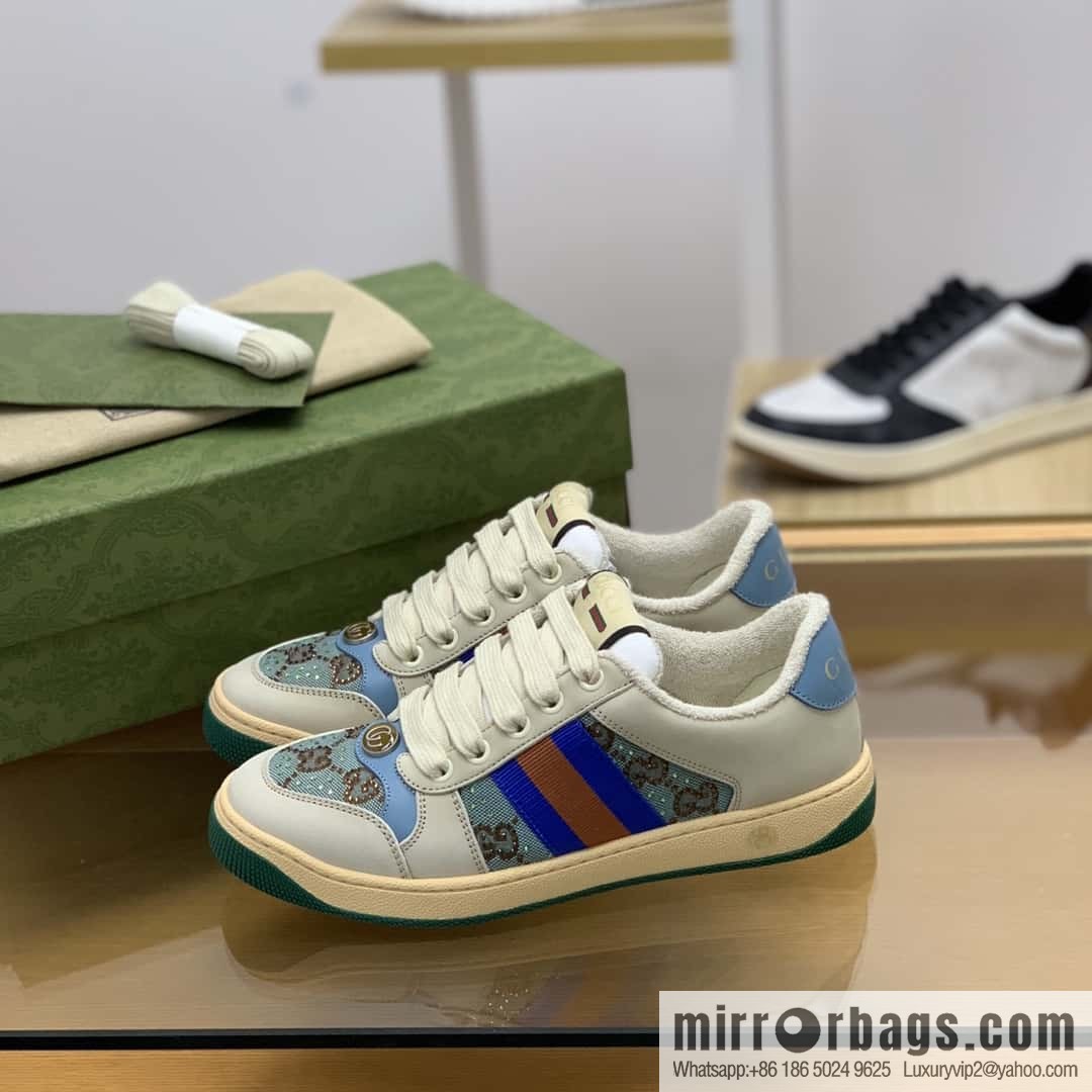 GUCCI red and blue webbing, women's dirty shoes