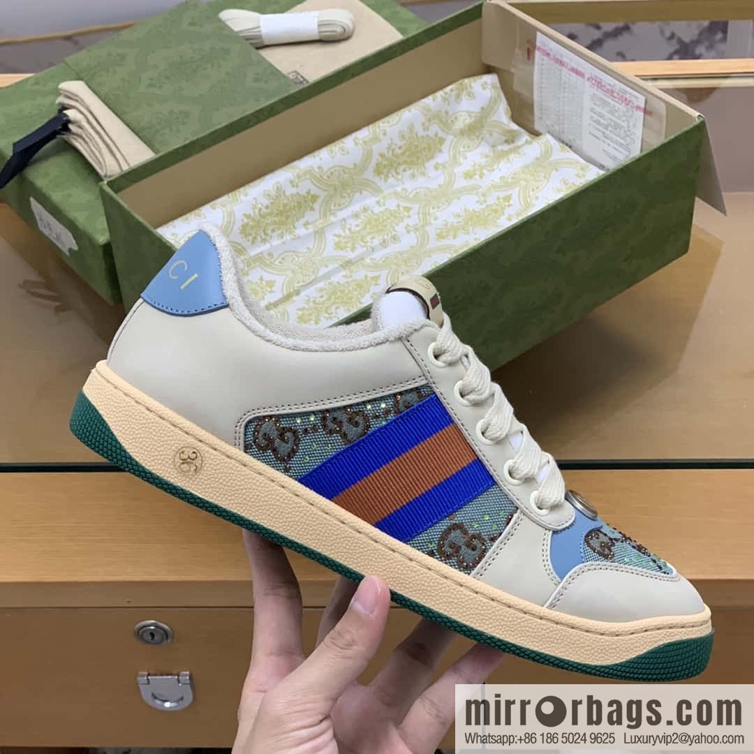 GUCCI red and blue webbing, women's dirty shoes