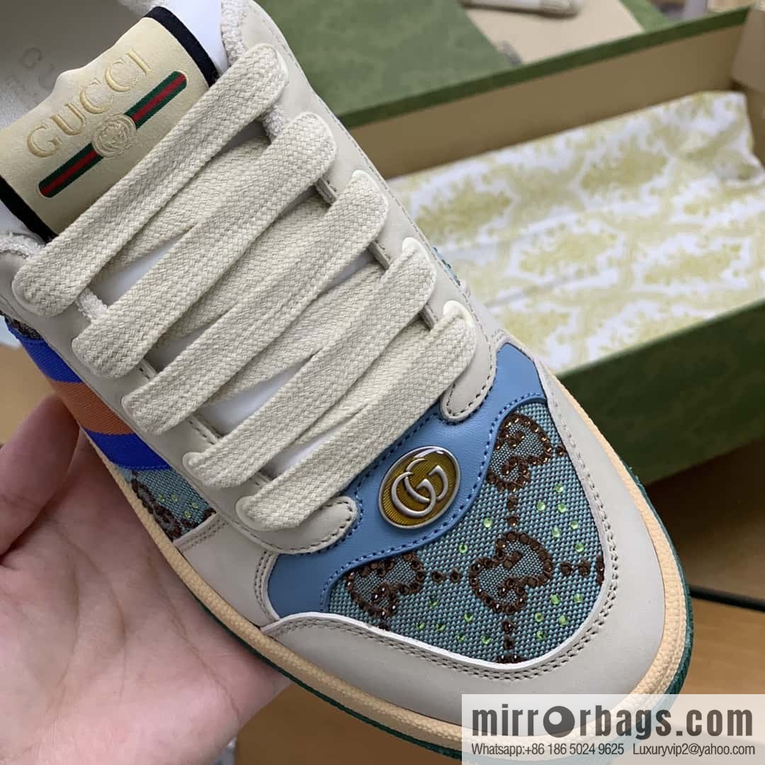 GUCCI red and blue webbing, women's dirty shoes