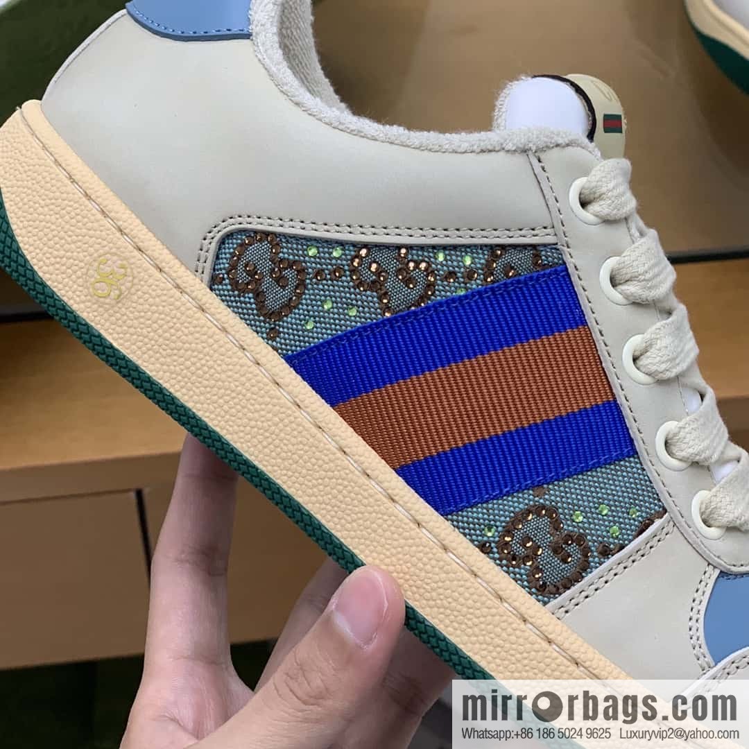 GUCCI red and blue webbing, women's dirty shoes