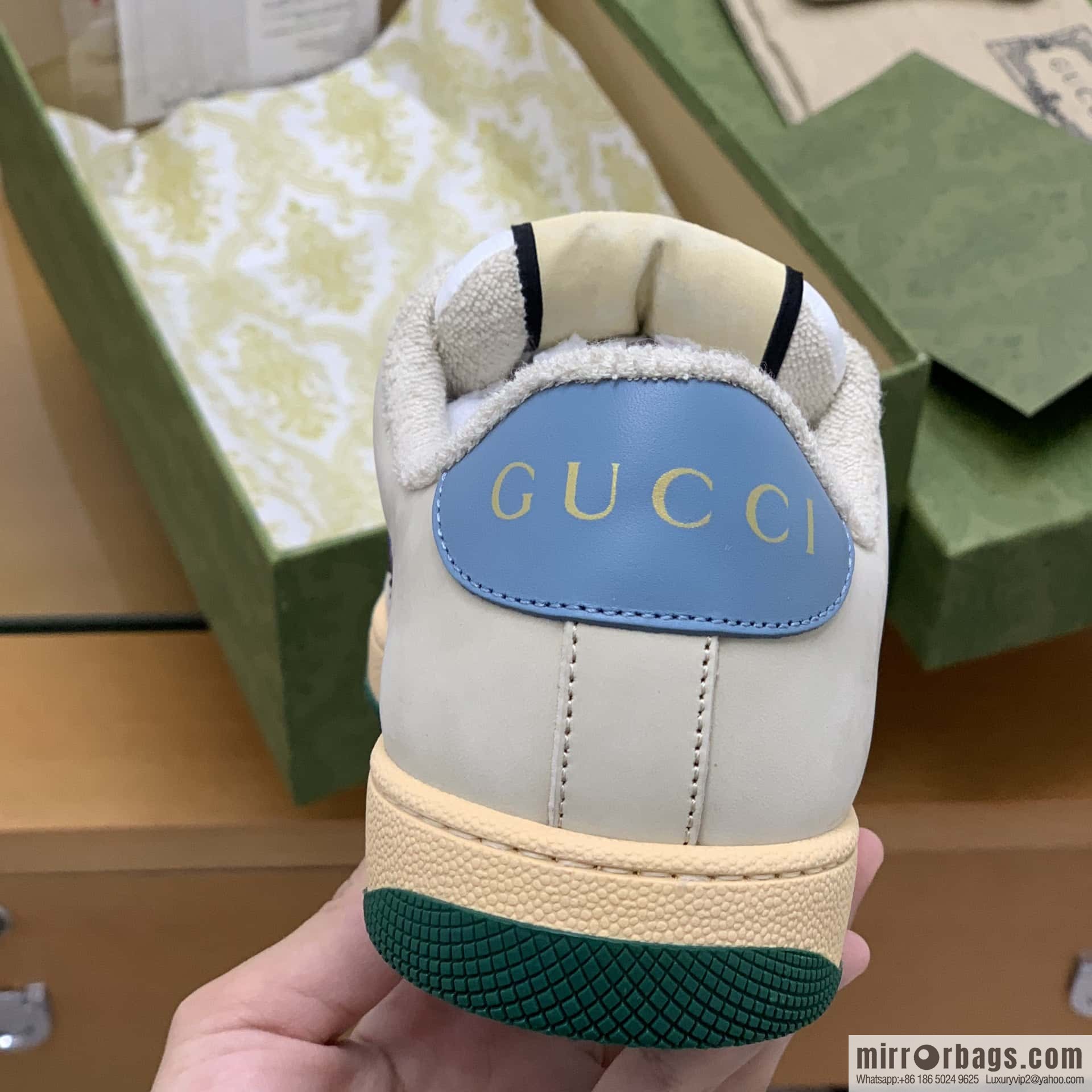 GUCCI red and blue webbing, women's dirty shoes