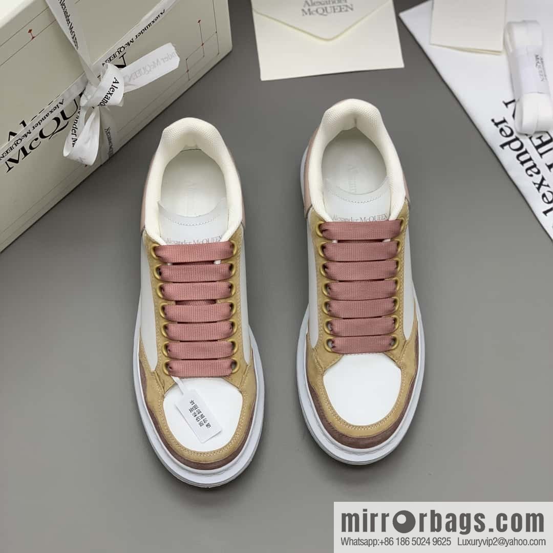 Alexander McQueen White Apricot Bean Paste Unisex Same sneakers