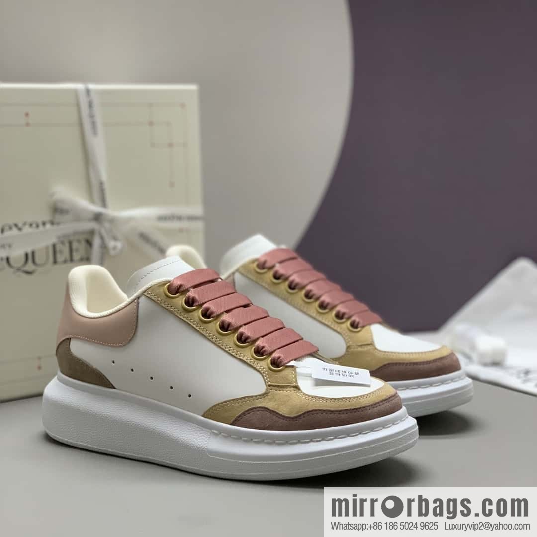 Alexander McQueen White Apricot Bean Paste Unisex Same sneakers