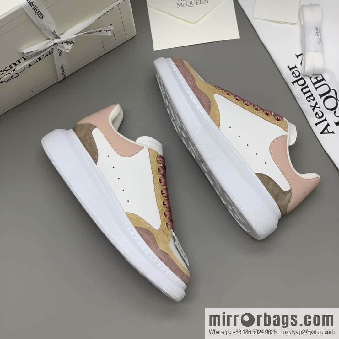 Alexander McQueen White Apricot Bean Paste Unisex Same sneakers