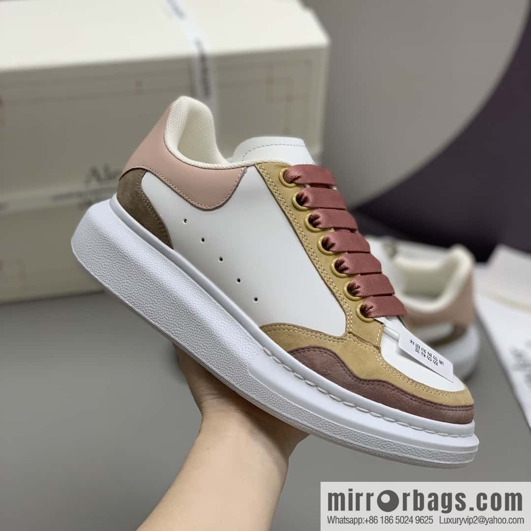 Alexander McQueen White Apricot Bean Paste Unisex Same sneakers