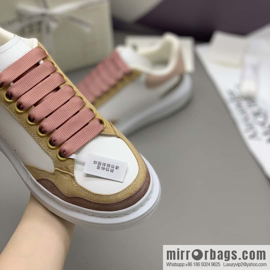 Alexander McQueen White Apricot Bean Paste Unisex Same sneakers