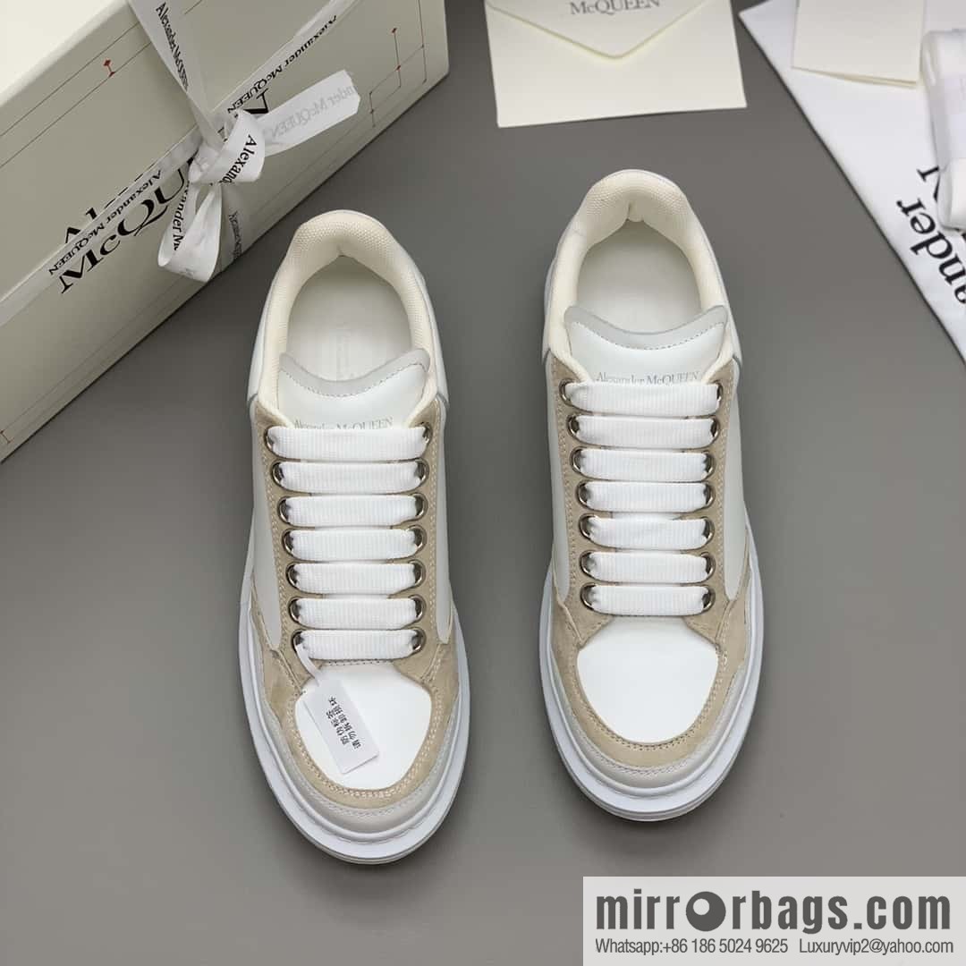 Alexander McQueen White Apricot Unisex Sneakers