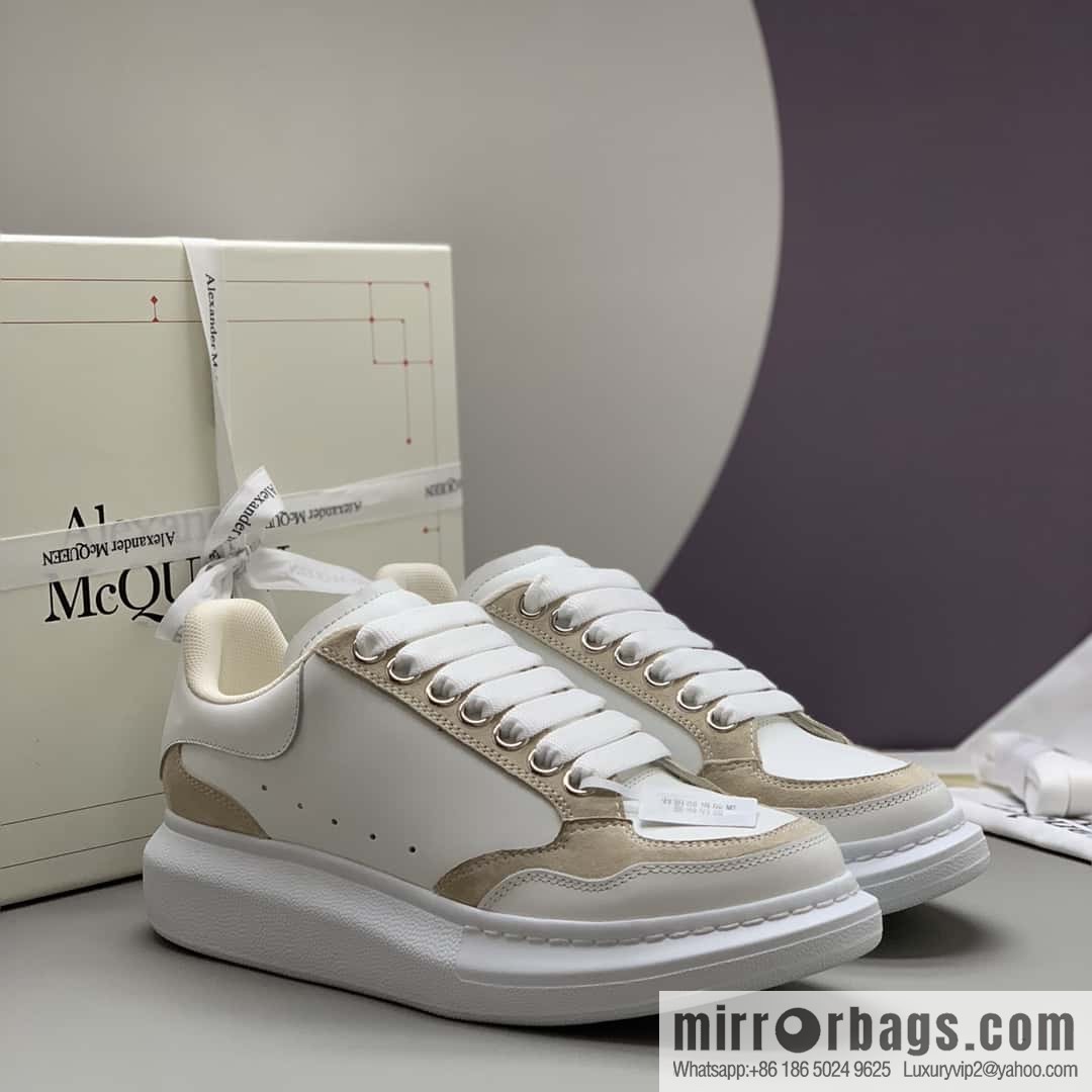 Alexander McQueen White Apricot Unisex Sneakers