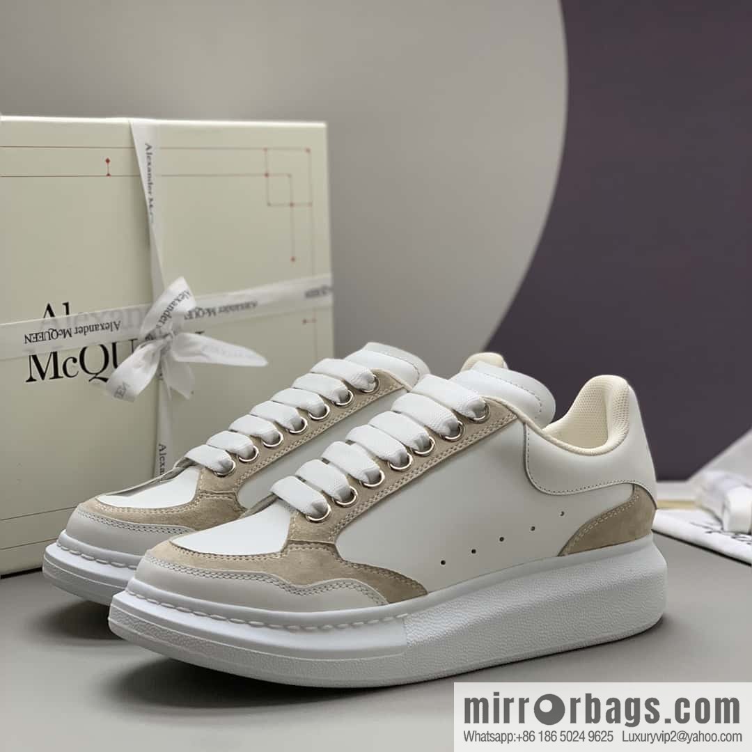 Alexander McQueen White Apricot Unisex Sneakers