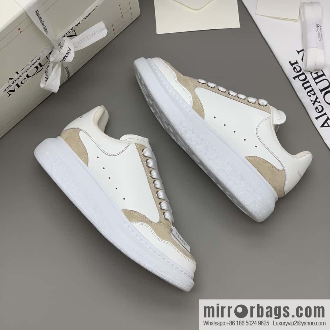 Alexander McQueen White Apricot Unisex Sneakers