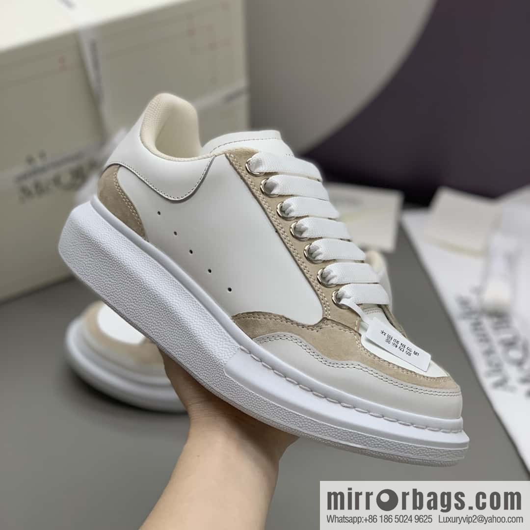 Alexander McQueen White Apricot Unisex Sneakers