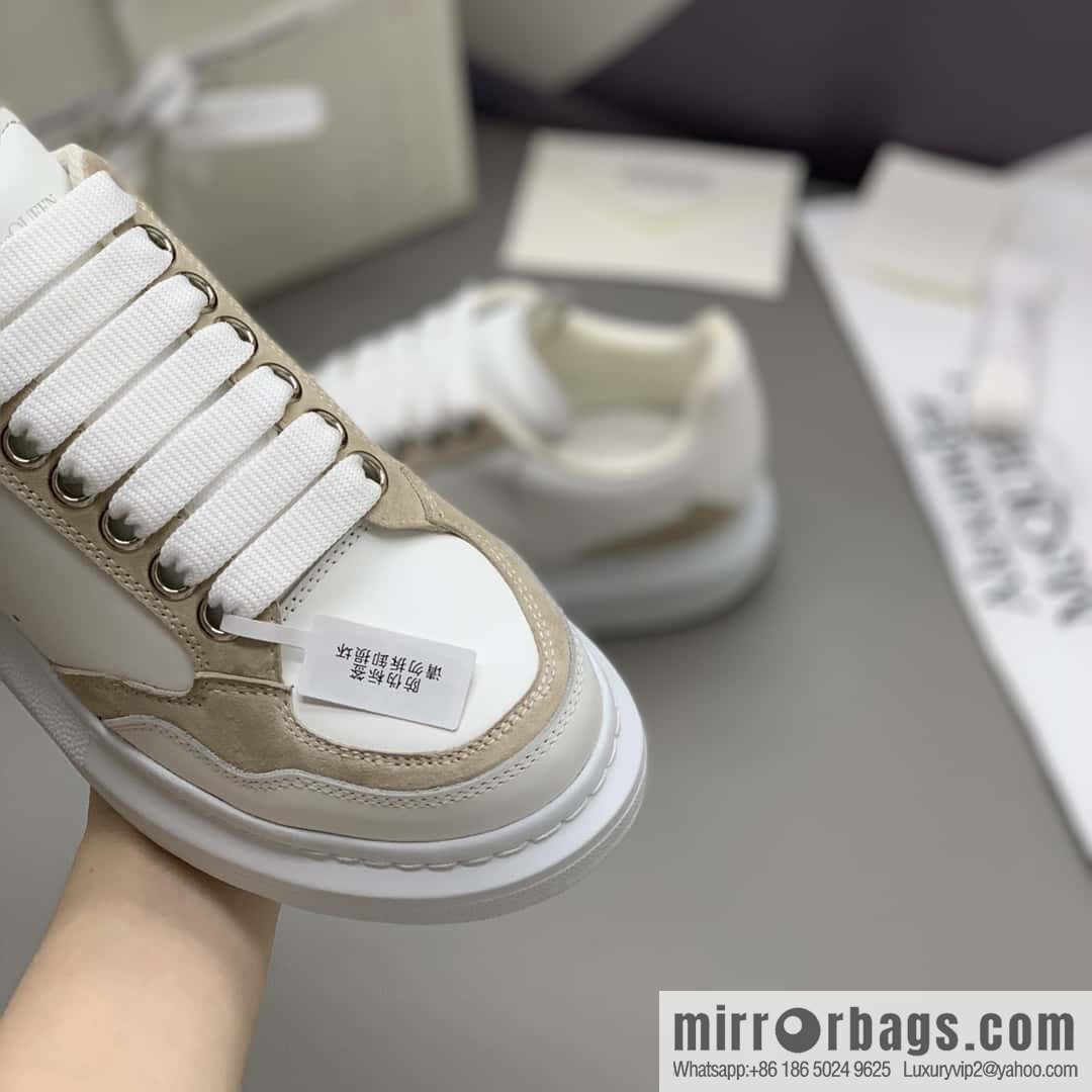Alexander McQueen White Apricot Unisex Sneakers