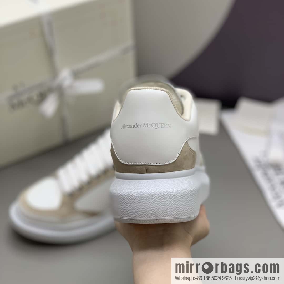 Alexander McQueen White Apricot Unisex Sneakers