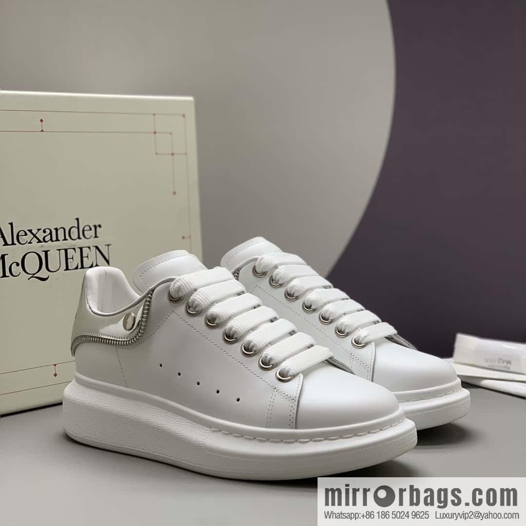 Alexander McQueen Silver zipper Unisex sneakers