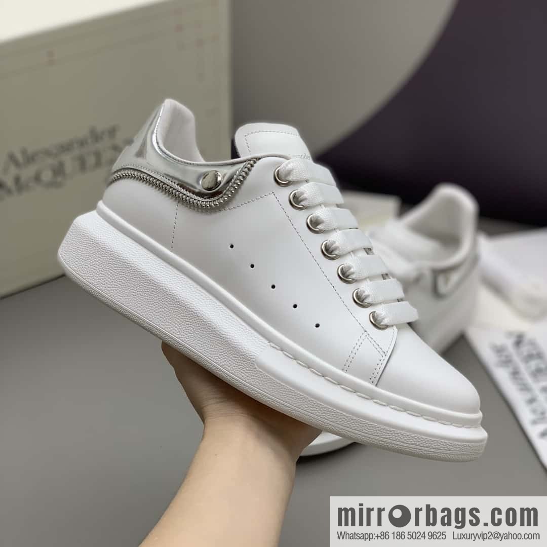 Alexander McQueen Silver zipper Unisex sneakers