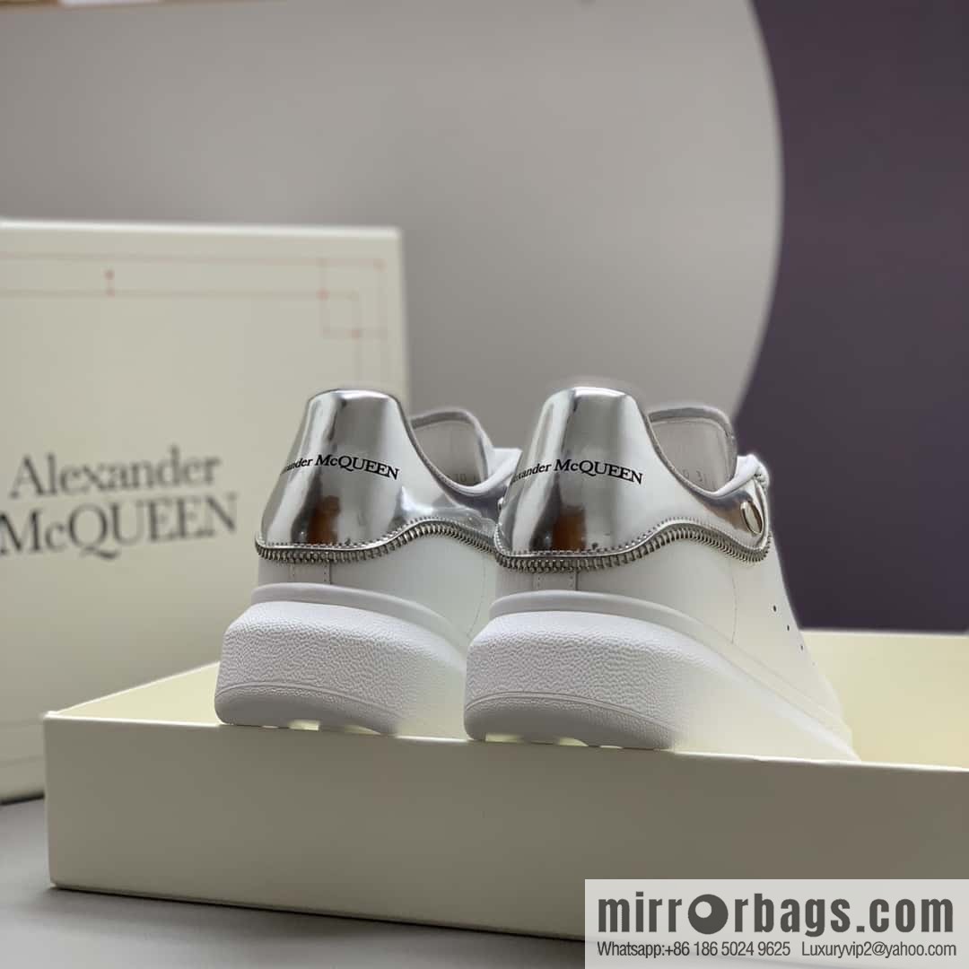 Alexander McQueen Silver zipper Unisex sneakers