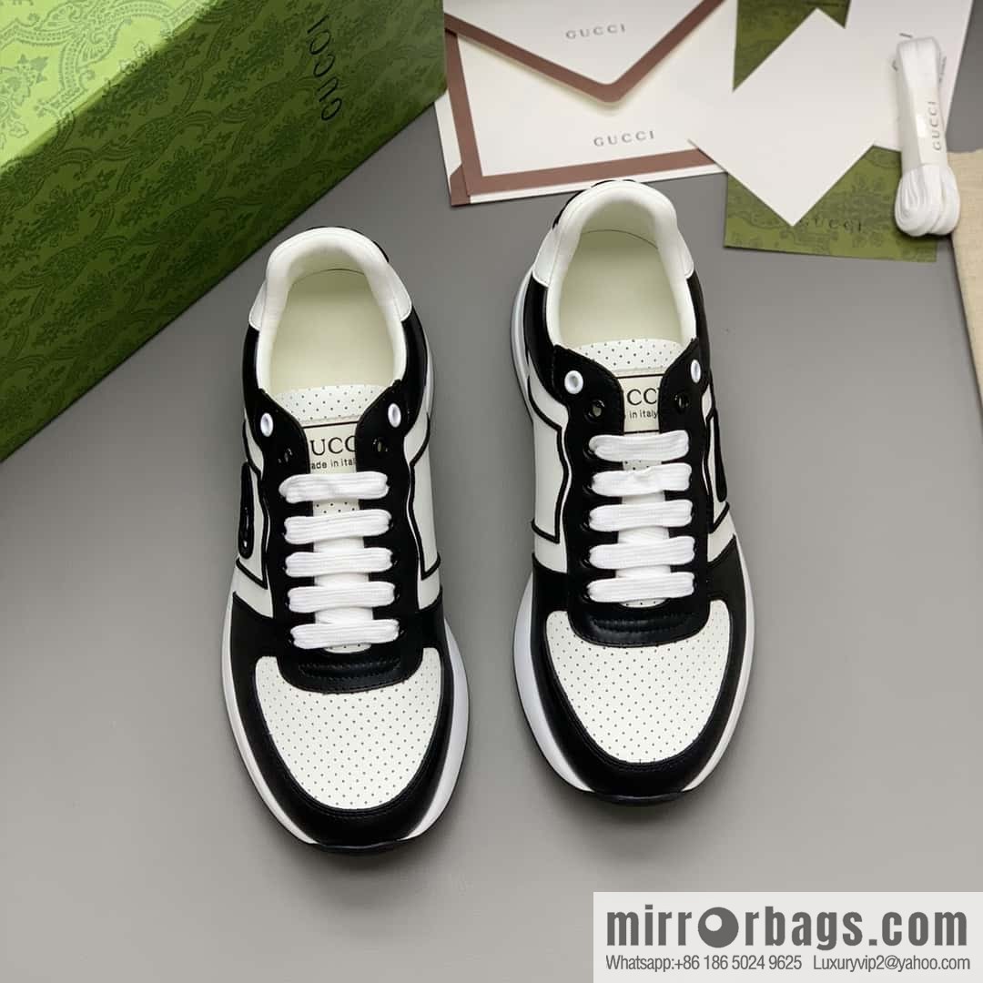 GUCCI black embroidery logo men's sports and leisure shoes