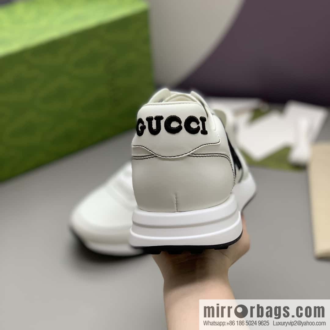 GUCCI black embroidery logo men's sports and leisure shoes