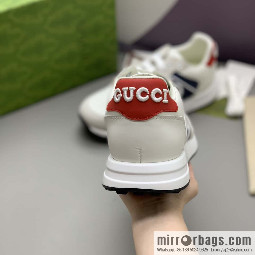 GUCCI color matching double G embroidery logo men's sports and leisure shoes