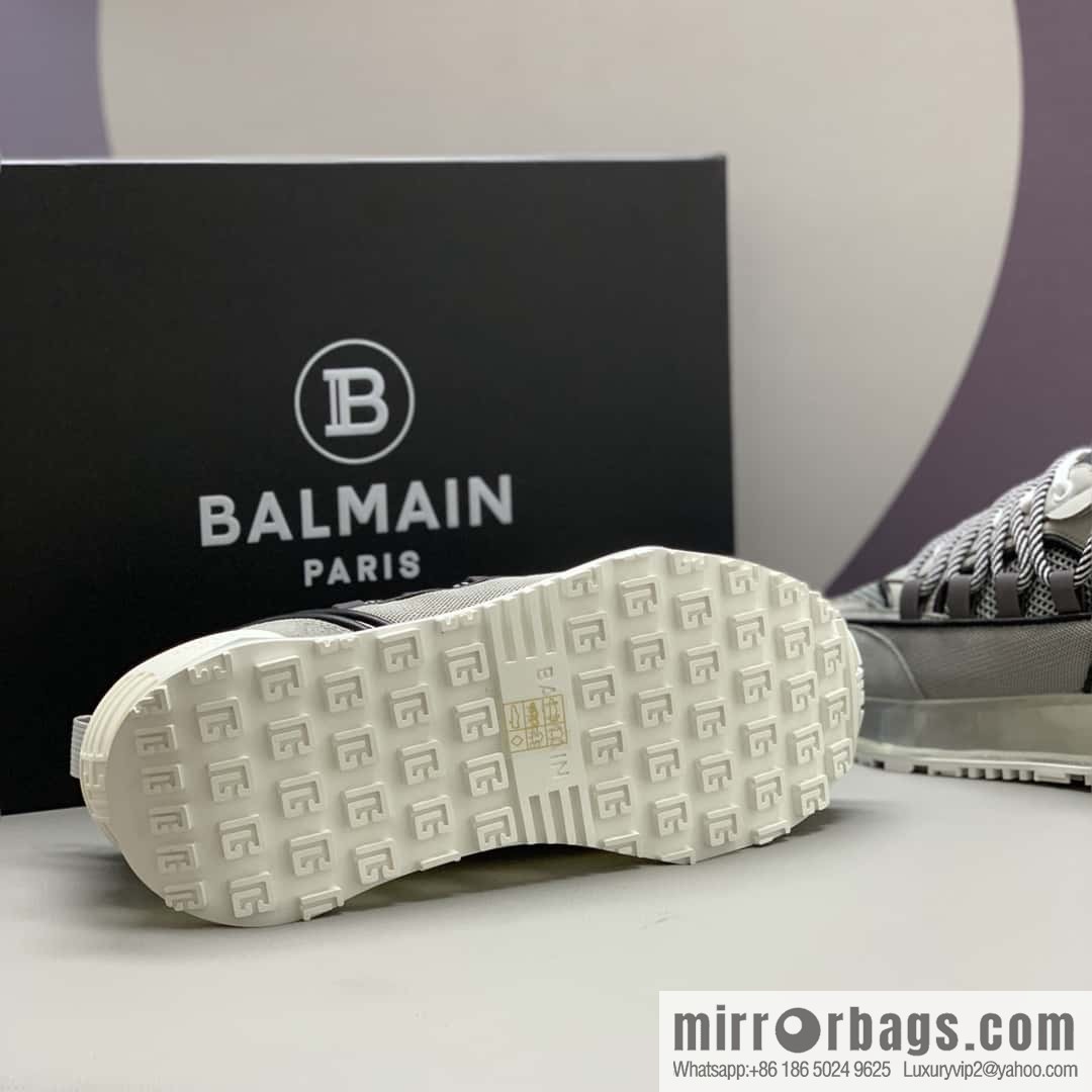 Balmaini, calfskin ➕ polyester waterproof fabric ➕ suede, men's casual sneakers
