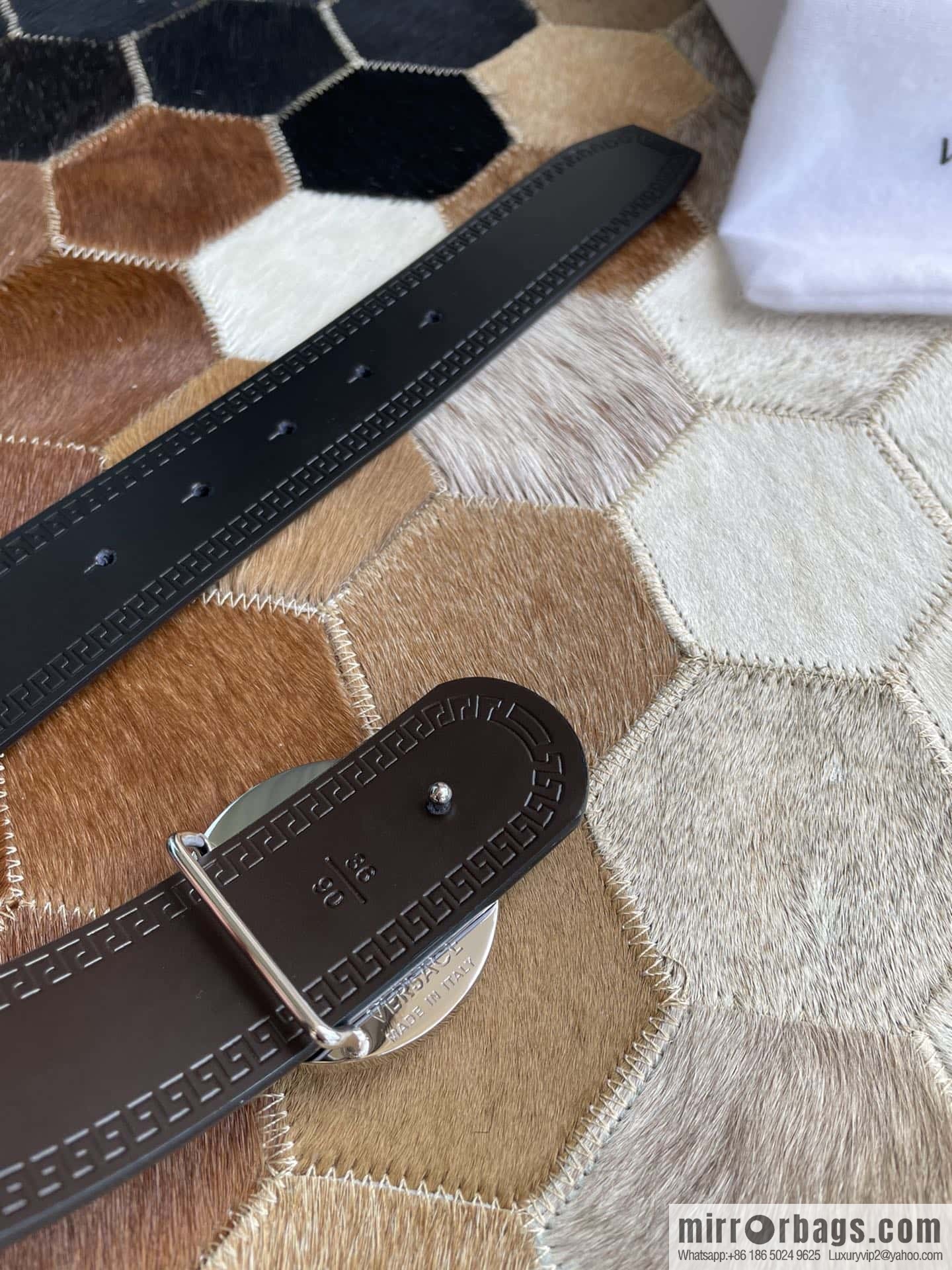 VERSACE Versace Men's Black/Coffee Double Sided Cowhide Belt 3.8cm