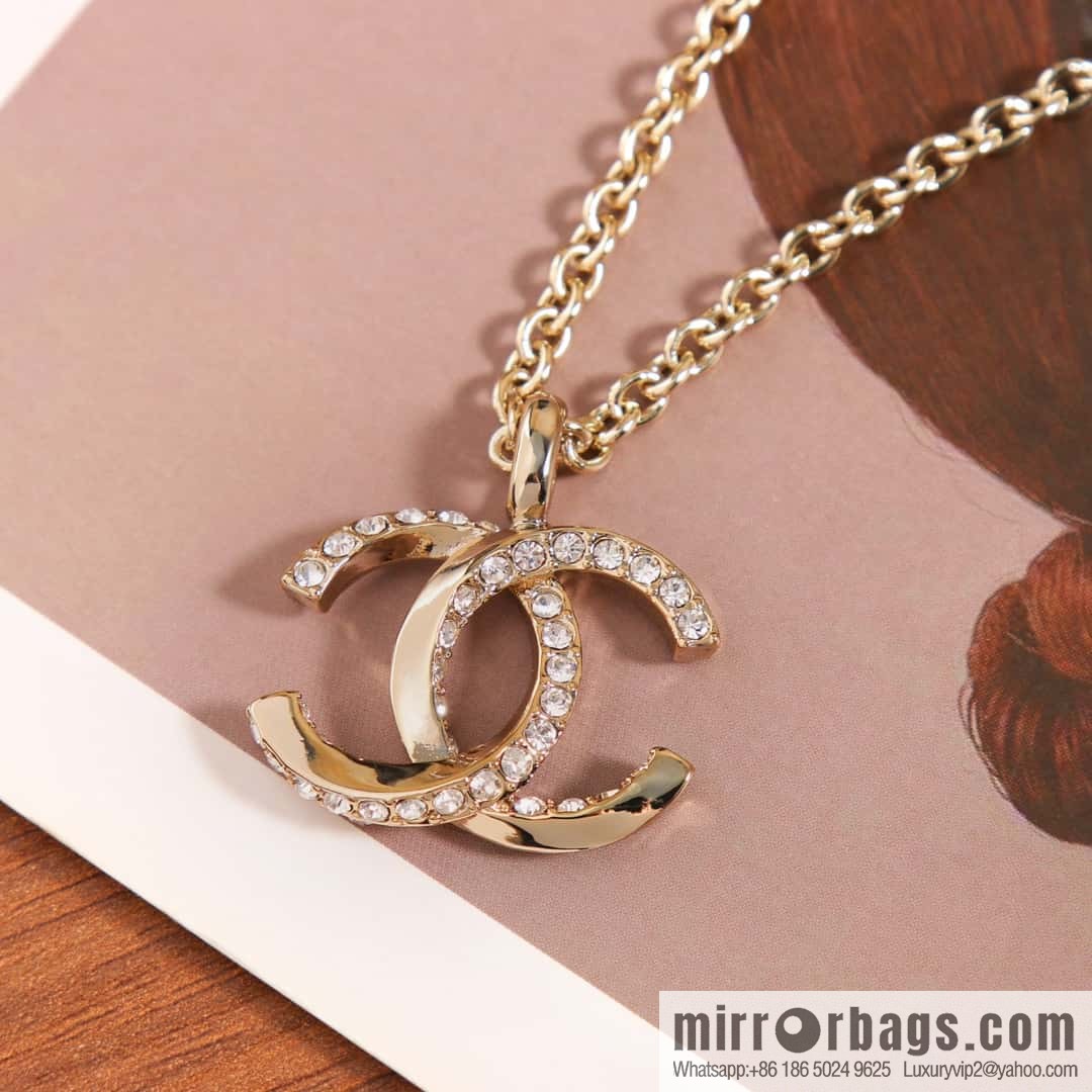New ☑️ Chanel Double C Half Diamond Necklace