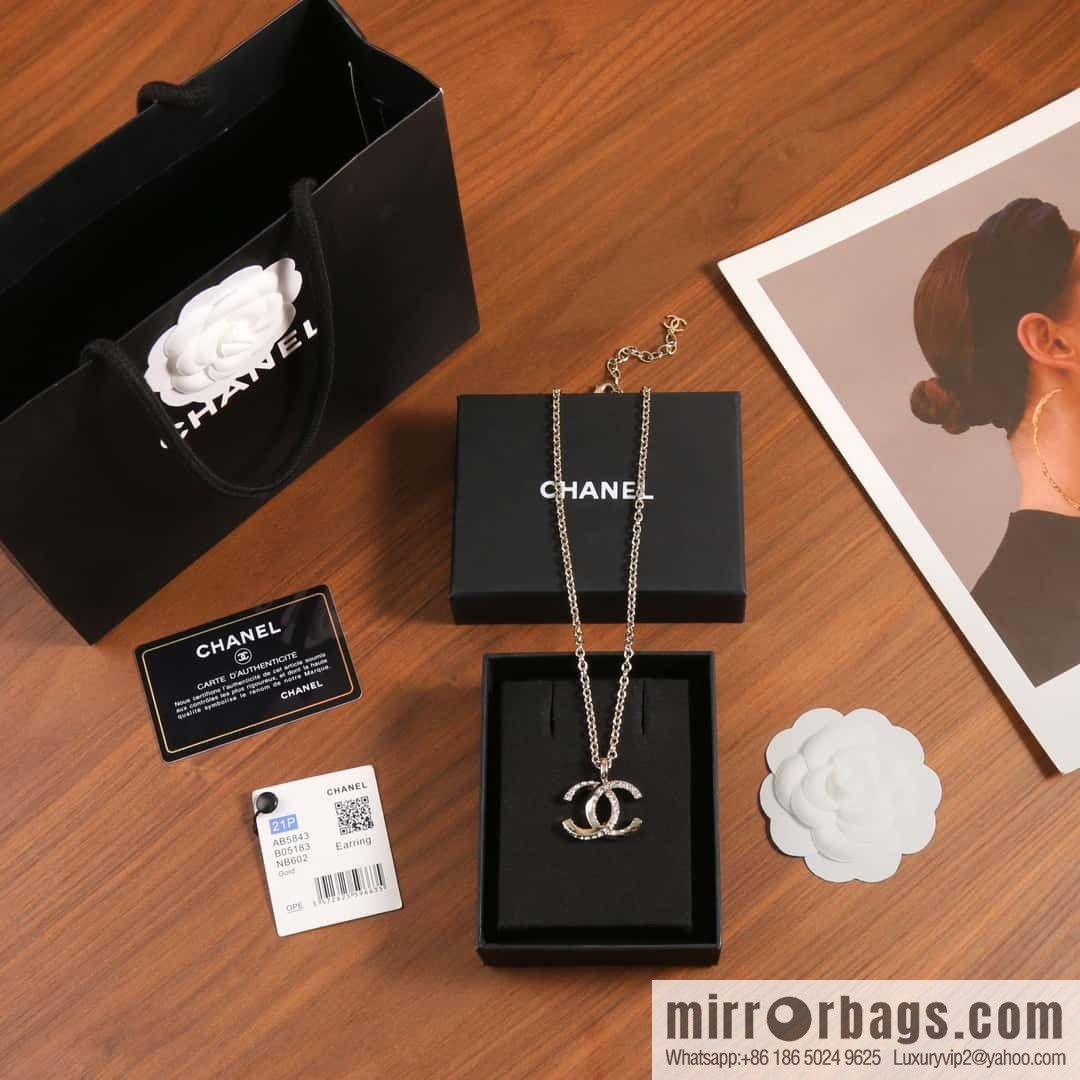 New ☑️ Chanel Double C Half Diamond Necklace