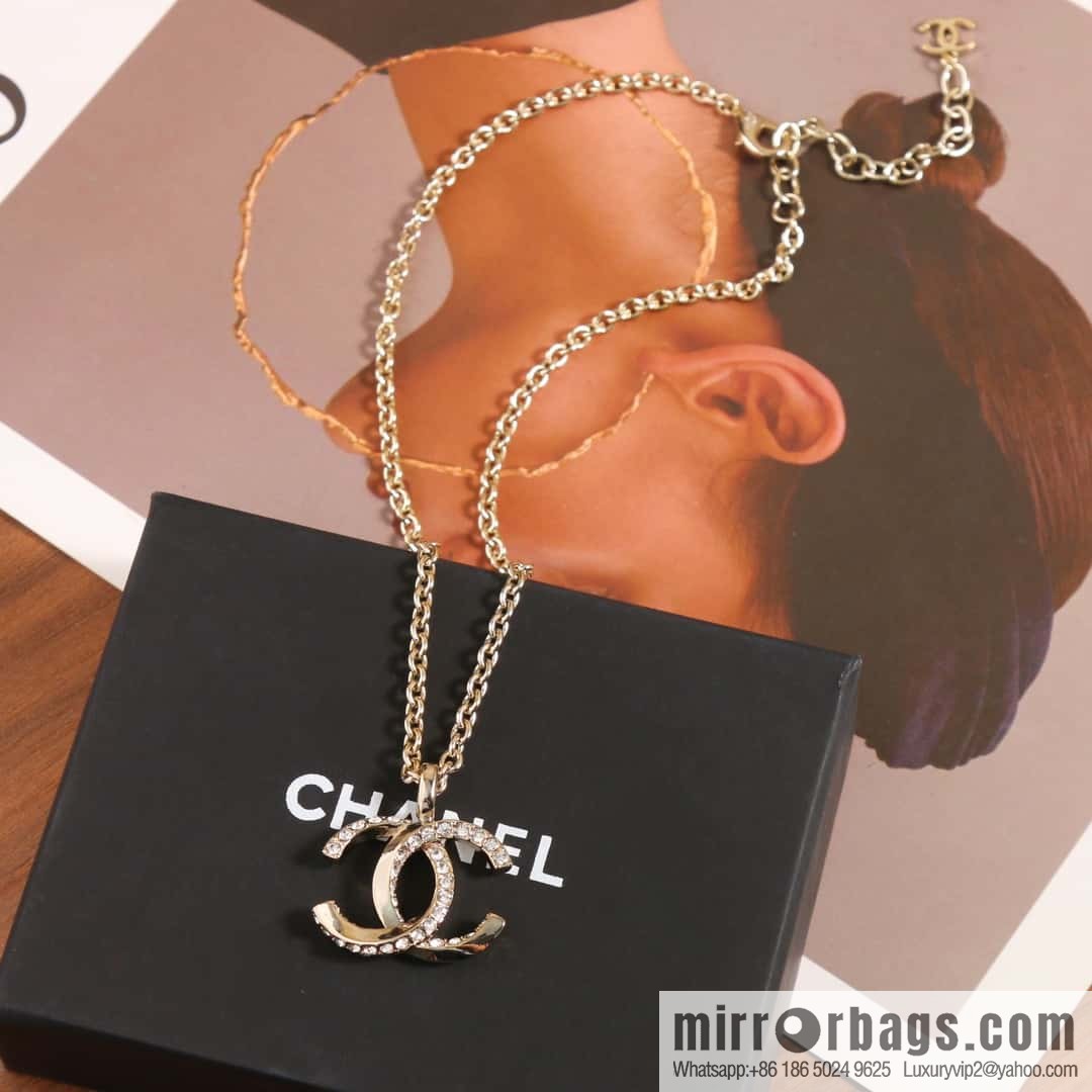 New ☑️ Chanel Double C Half Diamond Necklace